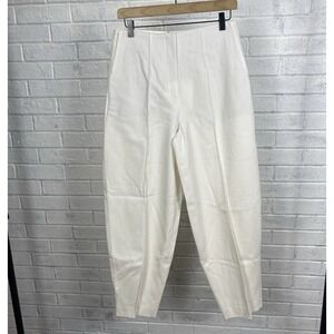 ROHÉ Virgin Wool Pleated Trousers Off‎ White Denim Womens Size 36 Quiet Luxury